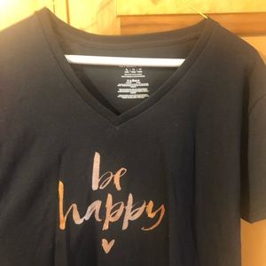 Be Happy V Neck T Shirt